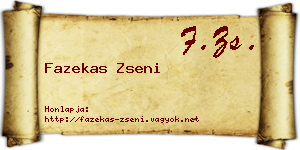 Fazekas Zseni névjegykártya
