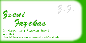 zseni fazekas business card
